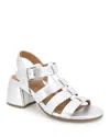 Gentle Souls By Kenneth Cole Margarite Ankle Strap Sandal In Silver Leather