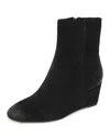 Gentle Souls By Kenneth Cole Women's Nash Suede Wedge Booties In Black