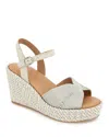 Gentle Souls By Kenneth Cole Nola Espadrille Wedge Sandal In Stone Fabric