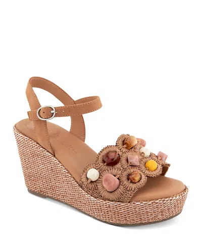 Gentle Souls By Kenneth Cole Women's Nolina Platform Wedge Sandals In Brown