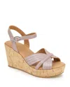 Gentle Souls By Kenneth Cole Nomi Ankle Strap Platform Wedge Sandal In Blush Meta