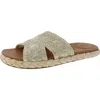Gentle Souls By Kenneth Cole Womens Woven Manmade Slide Sandals In Beige