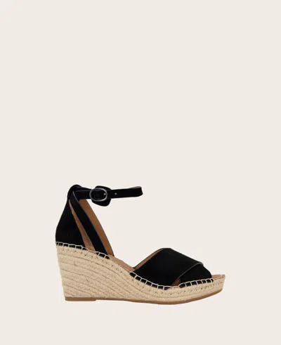 Gentle Souls - Charli Suede X-band Espadrille Wedge Sandal In Black