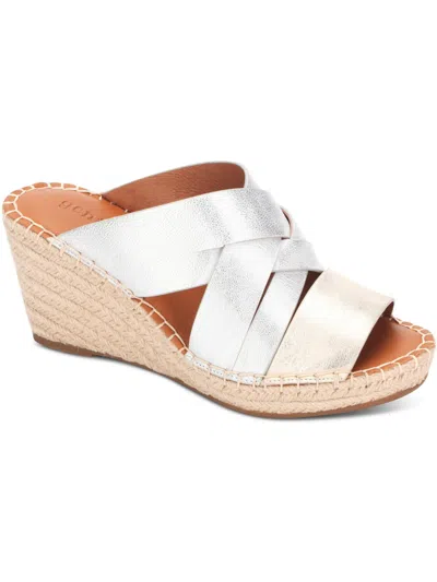 Gentle Souls Charli Womens Leather Slip On Espadrilles In Blue