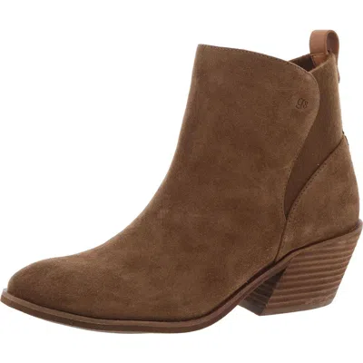 Gentle Souls Clint Western Womens Solid Suede Booties In Multi
