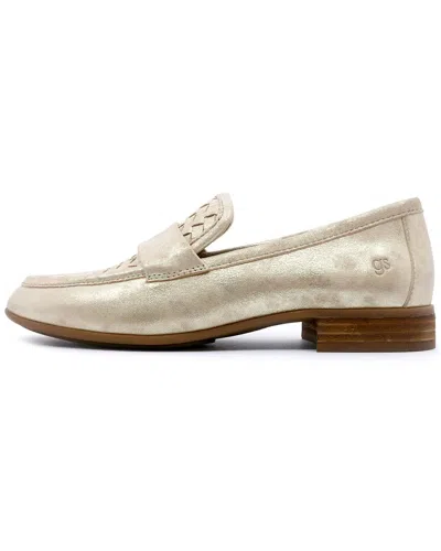 Gentle Souls Crew Leather Flat In Gold