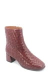 Gentle Souls Elodie Woven Bootie In Burgundy