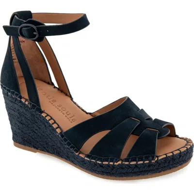 Gentle Souls Espadrille Wedge Sandal In Blue