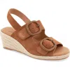Gentle Souls Greca Espadrille Slingback Platform Wedge Sandal In Brown