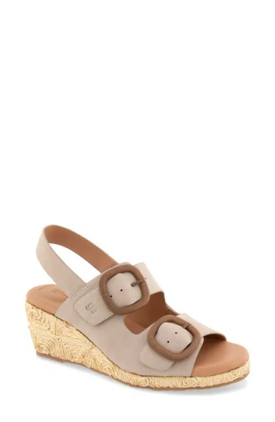 GENTLE SOULS GENTLE SOULS GRECA RAFFIA SLINGBACK PLATFORM WEDGE SANDAL