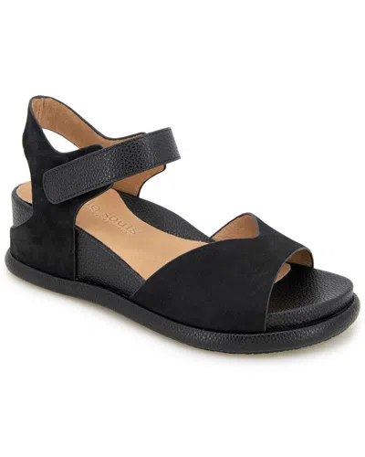 Gentle Souls Jalleen Nubuck Sandal In Black