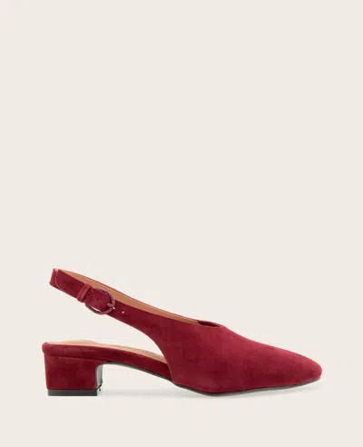 Gentle Souls - Kellis Stretch Suede Slingback Heel In Burgundy
