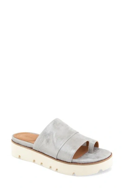 Gentle Souls Laverne Toe Loop Platform Sandal In Gray