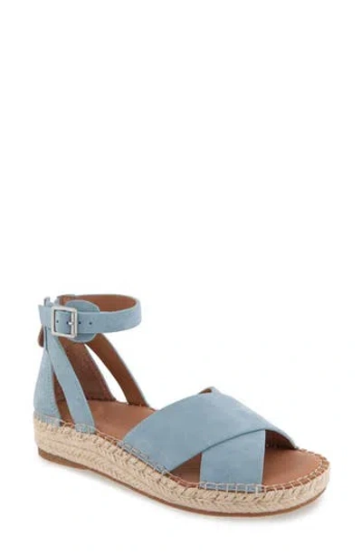 Gentle Souls Leon Ankle Strap Wedge Sandal In Blue