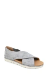 Gentle Souls Leslie Flat Sandal In Silver