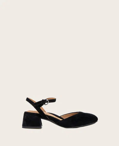 Gentle Souls - Lucinda Suede Closed Toe Strap Sandal In Black Suede