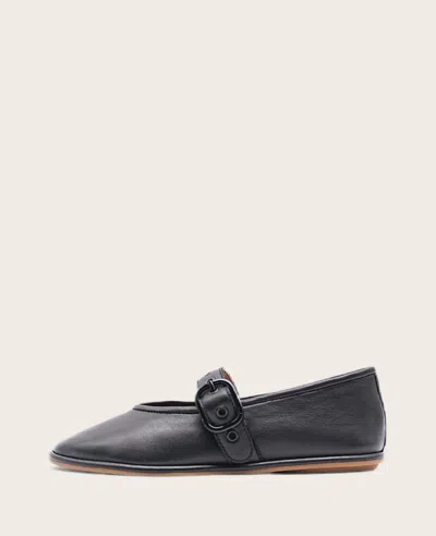 Gentle Souls - Lunar Leather Mary Jane Flat In Black