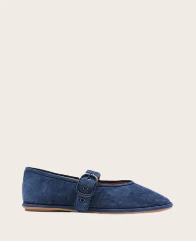 Gentle Souls - Lunar Leather Mary Jane Flat In Blue