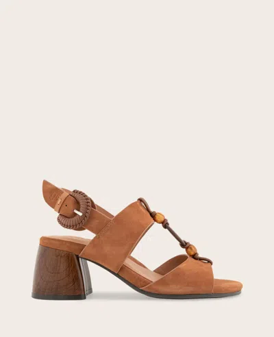 Gentle Souls - Miracle Suede Stone Embellished Heeled Sandal In Brown