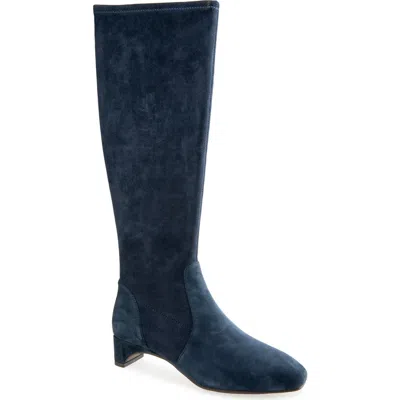 Gentle Souls Namaste Stretch Knee High Boot In Navy Suede