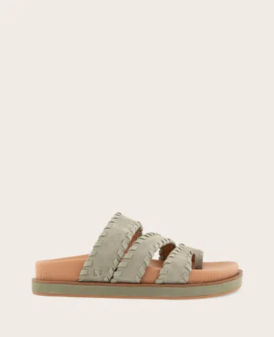 Gentle Souls Niles Whip Platform Slide Sandal In Gray