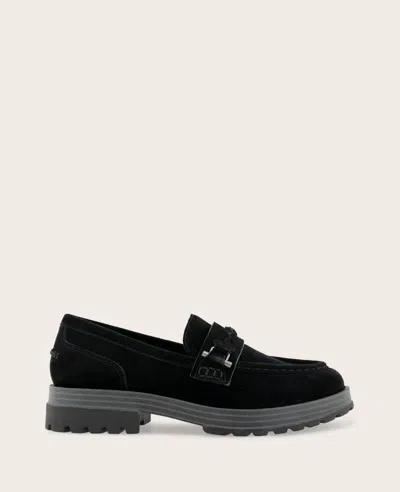 Gentle Souls - Polly Bit Suede Lug Sole Loafer In Black