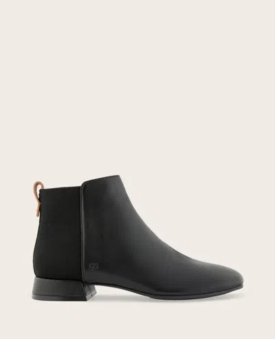 Gentle Souls - Port Leather Side Zip Bootie In Black Leather