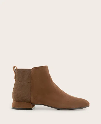 Gentle Souls - Port Suede Side Zip Bootie In Mid Brown Suede