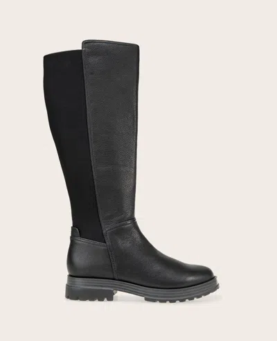 Gentle Souls - Prescila Leather Knit Tall Boot In Black Leather