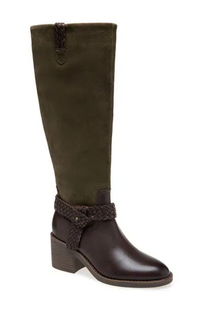 Gentle Souls Sarette Leather Knee High Boot In Green