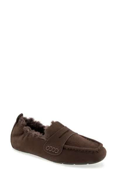 Gentle Souls Sophie Driver Cozy Loafer In Brown