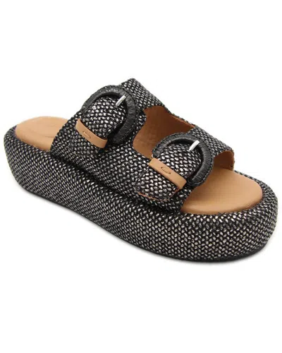 Gentle Souls By Kenneth Cole Theresa Leather & Raffia Flat In White