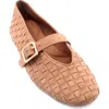 Gentle Souls Winifred Woven Mary Jane Flat In Brown