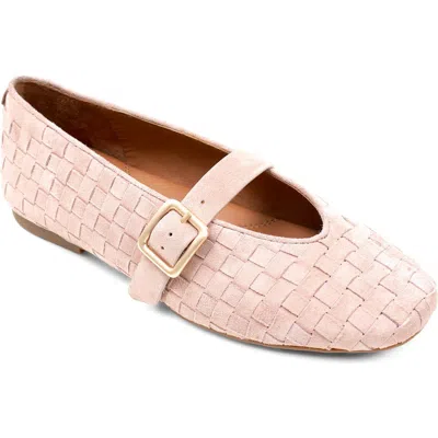 Gentle Souls Winifred Woven Mary Jane Flat In Pink