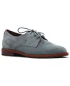 Gentle Souls Women's Aronson Almond Toe Suede Lace-up Oxford Shoes In Blue