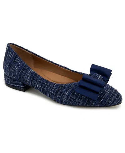 Gentle Souls Women's Atlas Flat Heel Sandal In Navy Fabric - Polyester