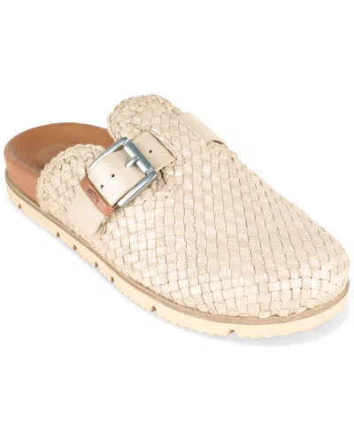 Gentle Souls Women's Brantley Woven Buckled Clogs In Sand Woven Leather