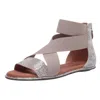 Gentle Souls Women's Break Elastic Sandal In Ivory Multi In White