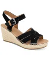 Gentle Souls - Caspian Nubuck Espadrille Wedge In Black