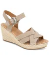 Gentle Souls - Caspian Nubuck Espadrille Wedge In Mushroom Suede
