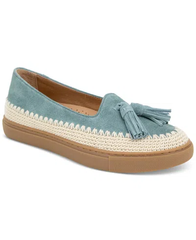 Gentle Souls Women's Citrus Tasseled Espadrille Flats In Light Blue Suede