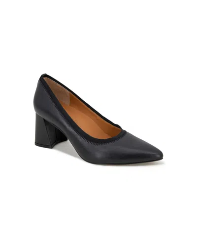 Gentle Souls Women's Dionne Block Heel Pointy Toe Pumps In Black