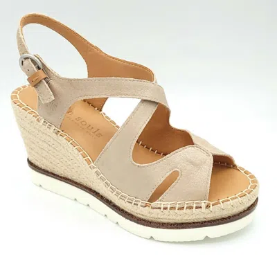 Gentle Souls Women's Elise Platform Wedge Sandal In Metallic Mushroom In Multi