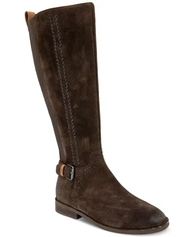 Gentle Souls Women's Elmwood Tall Riding Boots In Chocolate Suede