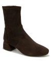 Gentle Souls Women's Emily Block Heel Bootie In Chocolate Suede
