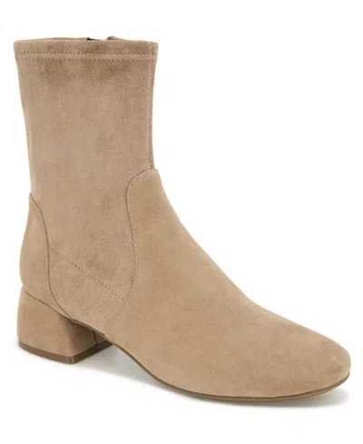 Gentle Souls Women's Emily Block Heel Bootie In Mushroom Suede