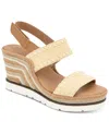 Gentle Souls Evora Wedge Sandal In Natural Raffia
