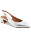 Gentle Souls - Georgia Metallic Slingback Heel In Silver Leather