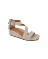 Gentle Souls Women's Gwen Platform Wedge Sandals In Mushroom Nubuck
