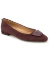 Gentle Souls Women's Hanette Square Toe Suede Flats In Burgundy